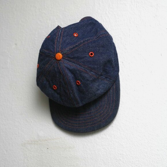 Vintage 70s Denim Trucker Snapback Hat Cap Blank USA Made - Picture 2 of 5